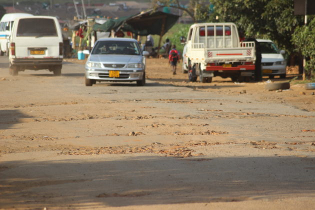 Tarred road surfaces aging in Zimbabwe.