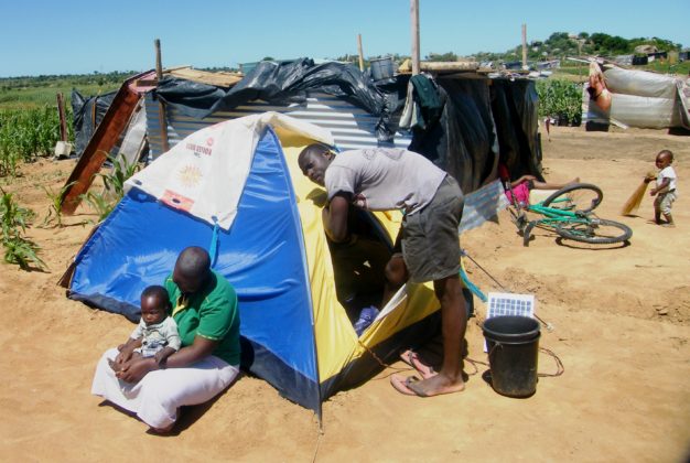 Makeshift homes.