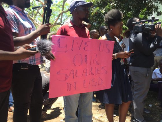 Civil servant protesters.