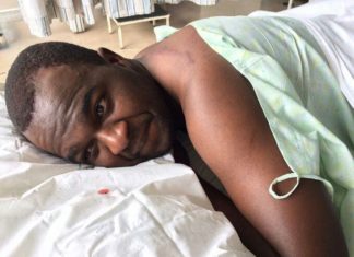 Hospitalized Zimbabwean activist.