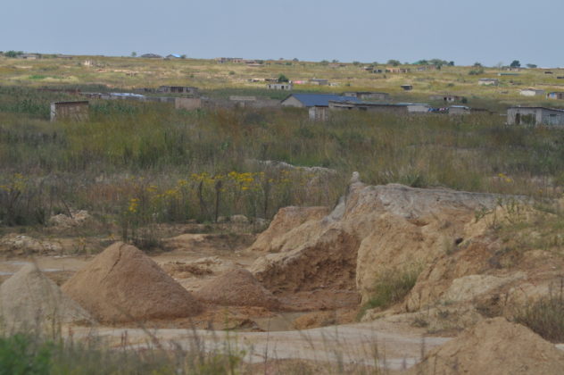 Sand mining dump.
