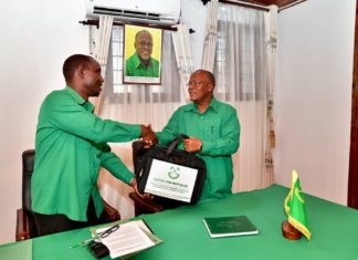 President John Magufuli receives nomination forms for his re-election
