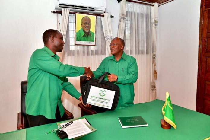 President John Magufuli receives nomination forms for his re-election