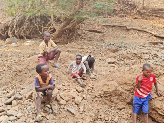 Children at an illegal mining area in Zimbabwe