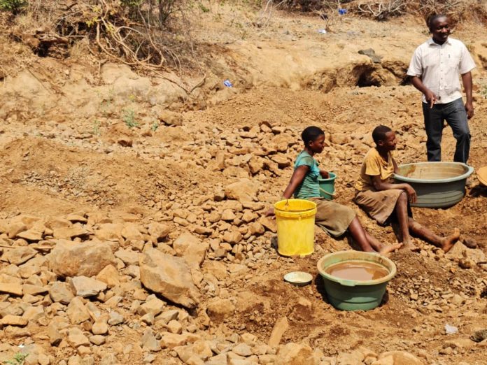 Children who are engaged in mining activities in illegal mining areas in Zimbabwe