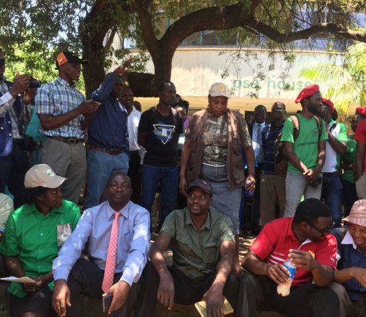 Zimbabwe workers on strike