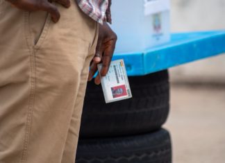 Man with voter ID