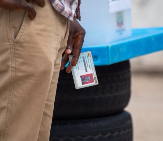 Man with voter ID