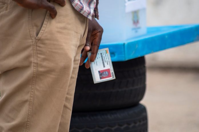 Man with voter ID