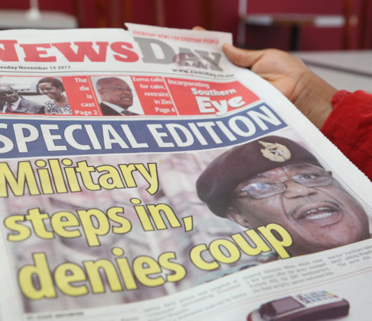 A front page of an independent newspaper during the coup