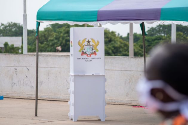 A voting area in Ghana