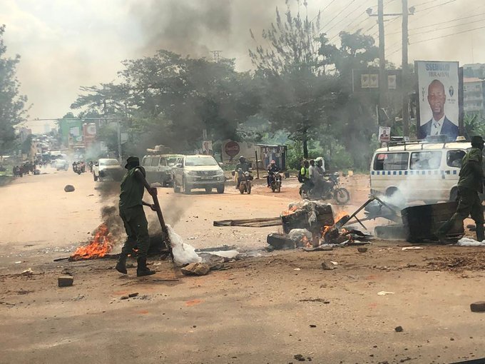 Protests break out in Kampala over Bobi Wine arrest