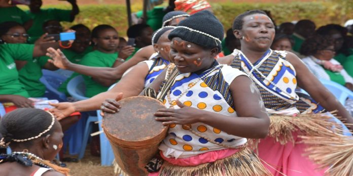 Women dancing to the beats of Ngutha