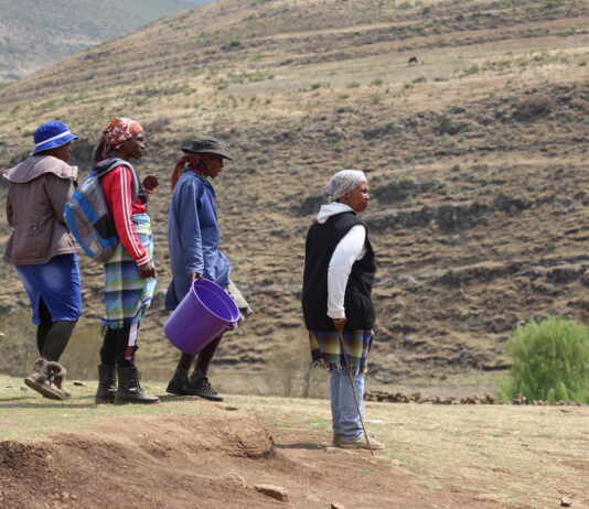 Women from a Maloraneng village in Lesotho