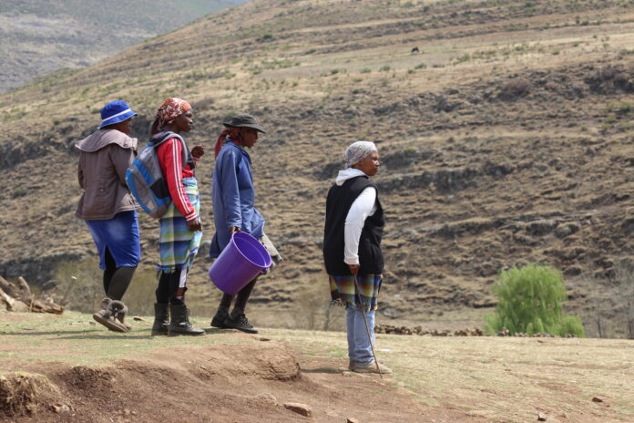 Women from a Maloraneng village in Lesotho