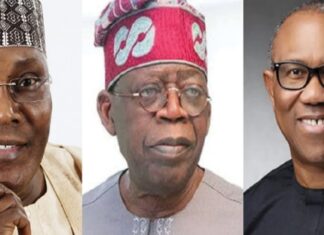 A picture of the leading presidential candidates at the just concluded Nigerian 2023 polls