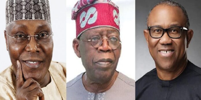 A picture of the leading presidential candidates at the just concluded Nigerian 2023 polls