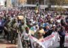 Operation Dudula supporters marched in the Johannesburg Central Business District.