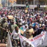 Operation Dudula supporters marched in the Johannesburg Central Business District.