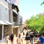 Lunch hour in Windhoek's Central Business District (CBD) with residents walking through Post Street Mall, Windhoek's main business center..