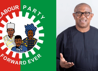 The Labour Party logo and Peter Obi