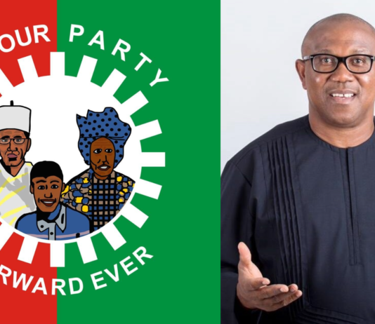 The Labour Party logo and Peter Obi