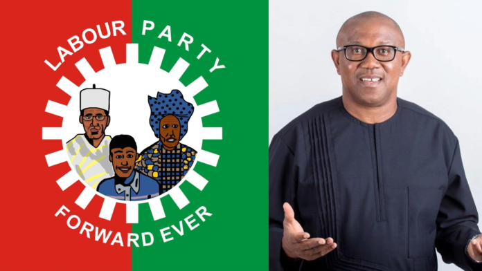 The Labour Party logo and Peter Obi